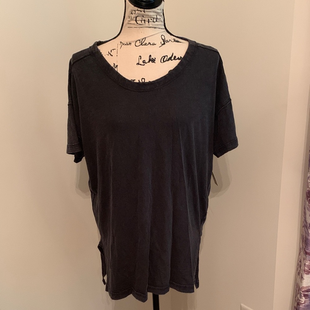 Anthropologie Pilcro Sustainable Boyfriend Tee (Washed Black)